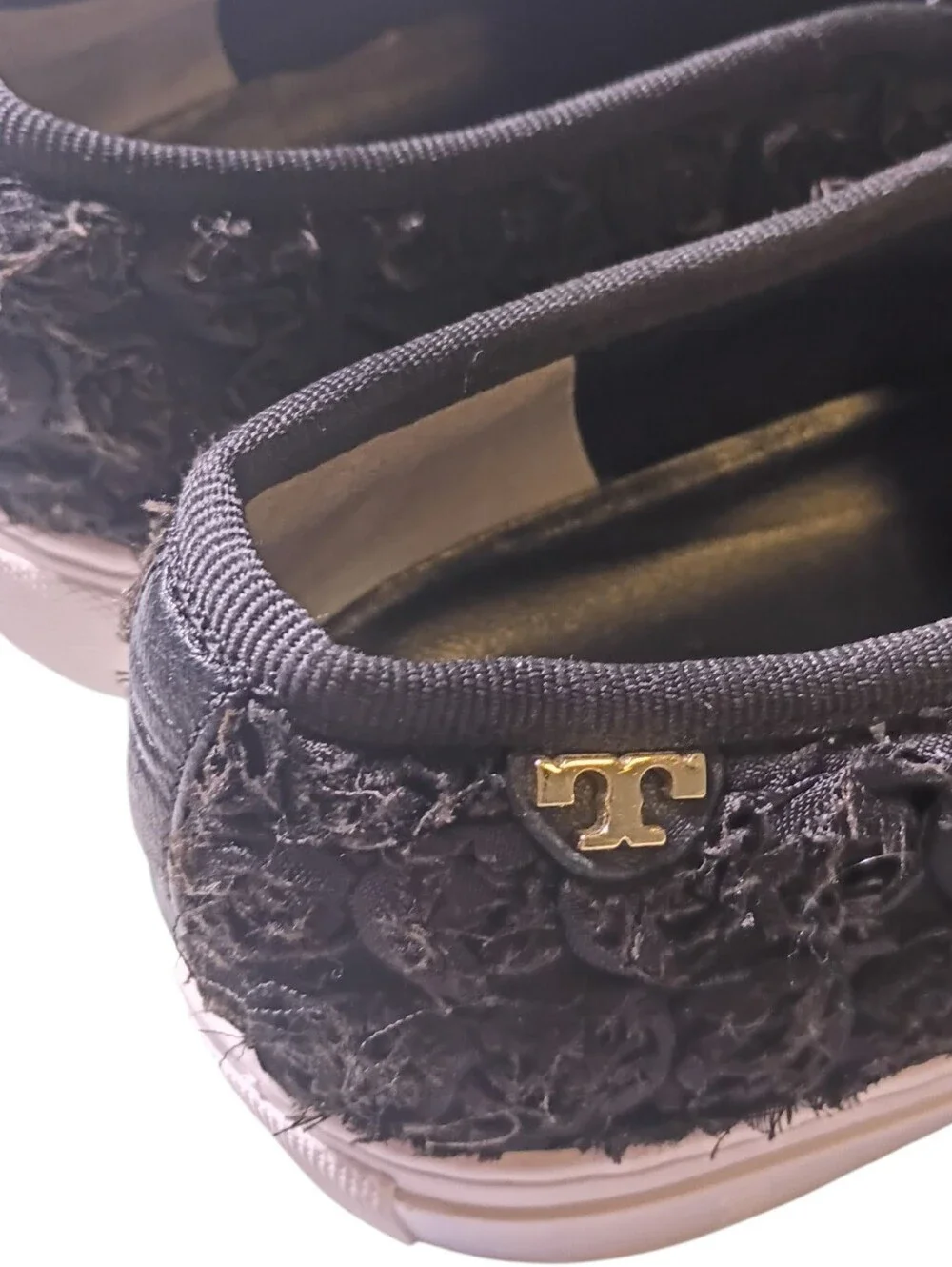 Tory Burch Black‎ Floral-Texture Slip-On Sneakers